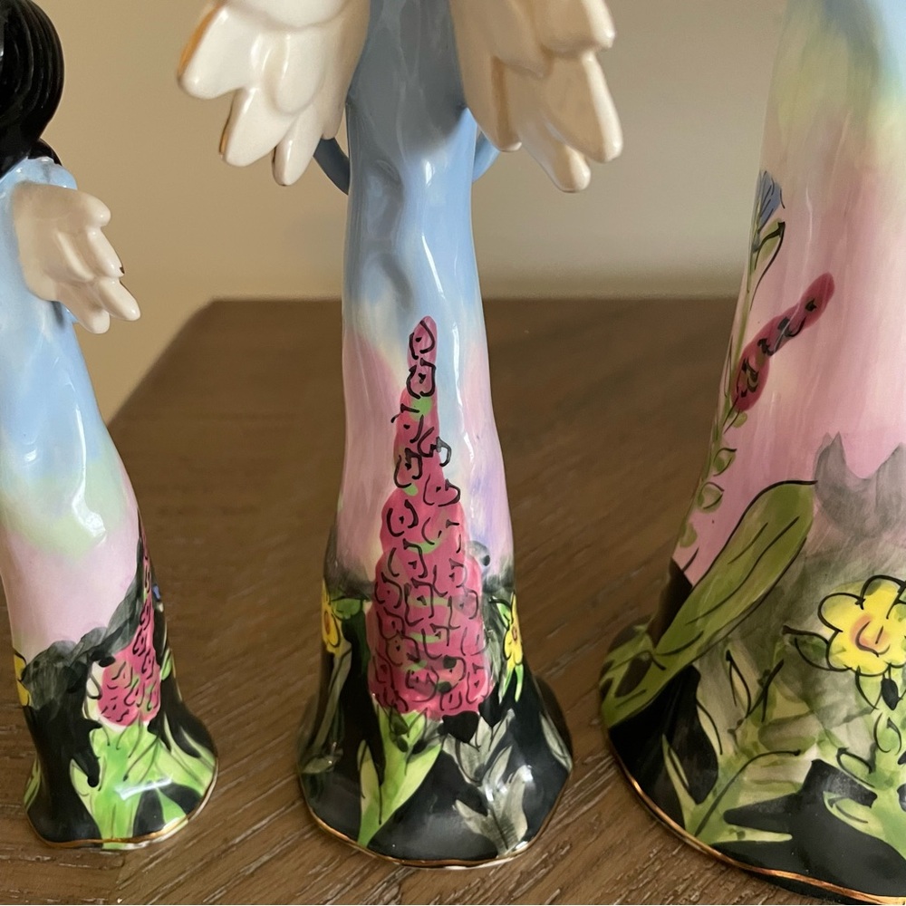 Heather Goldminc Blue Sky Claywork Angel Figurines Set Of Three - Picture 13 of 16
